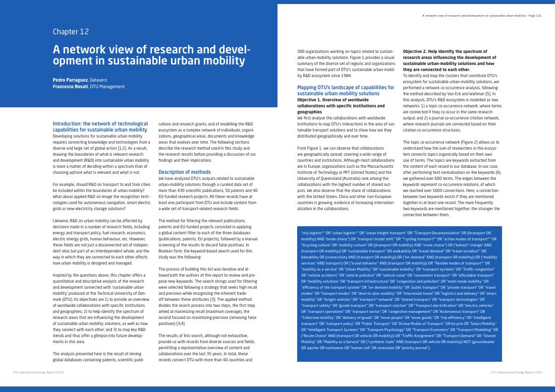 First page: A Network View of Research and Development in Sustainable Urban Mobility